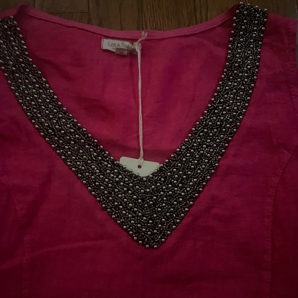 Pink Beaded Women's Dress - Picture 3 of 9